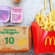 McDonald's BTS collaboration meal featuring McNuggets, fries, and dipping sauce